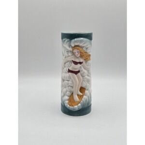 Trader Dick's Surfing Girl Tiki Mug Vintage Hawaiian Surfboard Barware 6.75"